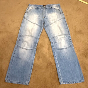 G-STAR Jeans Double Knee Mens 36x30 Elwood Heritage Baggy Fading Embroidered